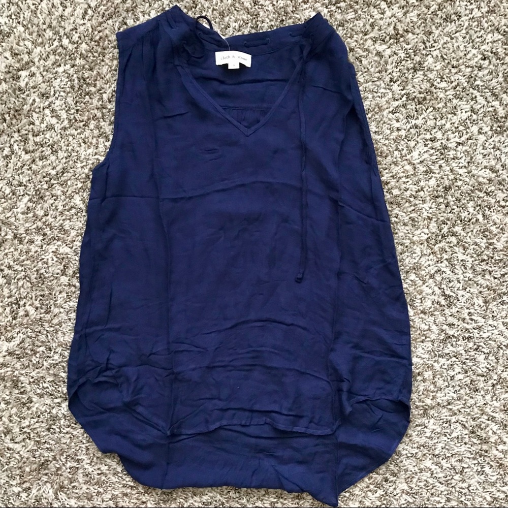 Anthropologie Cloth&Stone Tie neck Sleeveless top